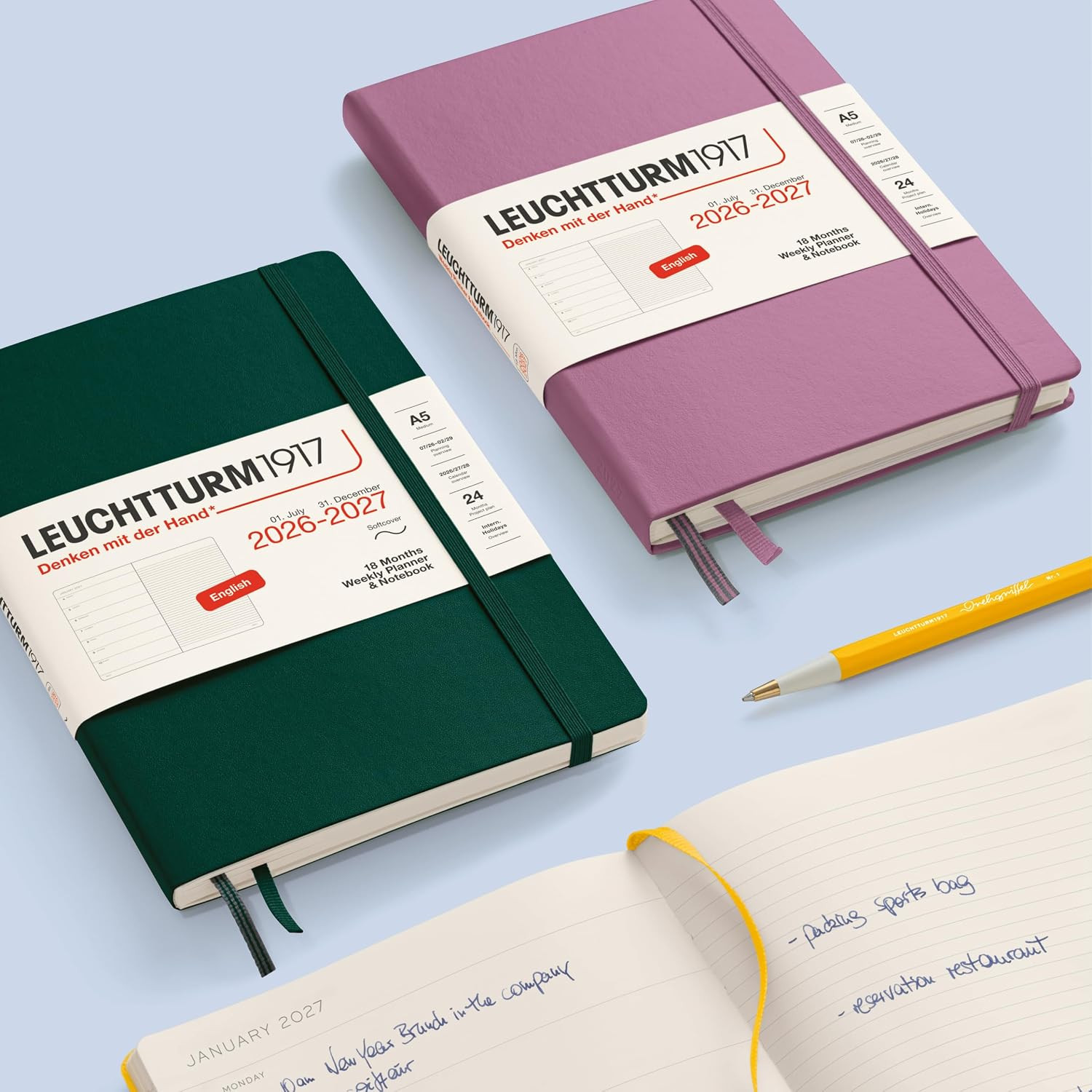 – Weekly Planner and Notebook Softcover Medium A5, 18-Month