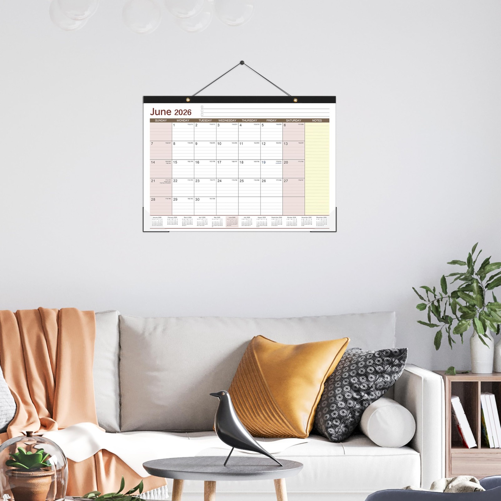 2026 Desk Calendar – 17″ x 12″, 2026, JAN 2026 – DEC yellow