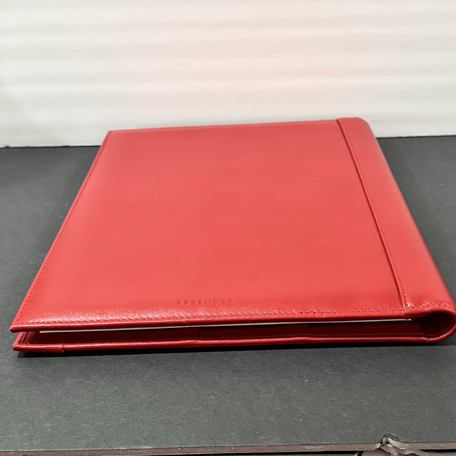 Levenger Red Leather Tyler Folio Executive Portfolio 12.5×10” NWOB Retail $170