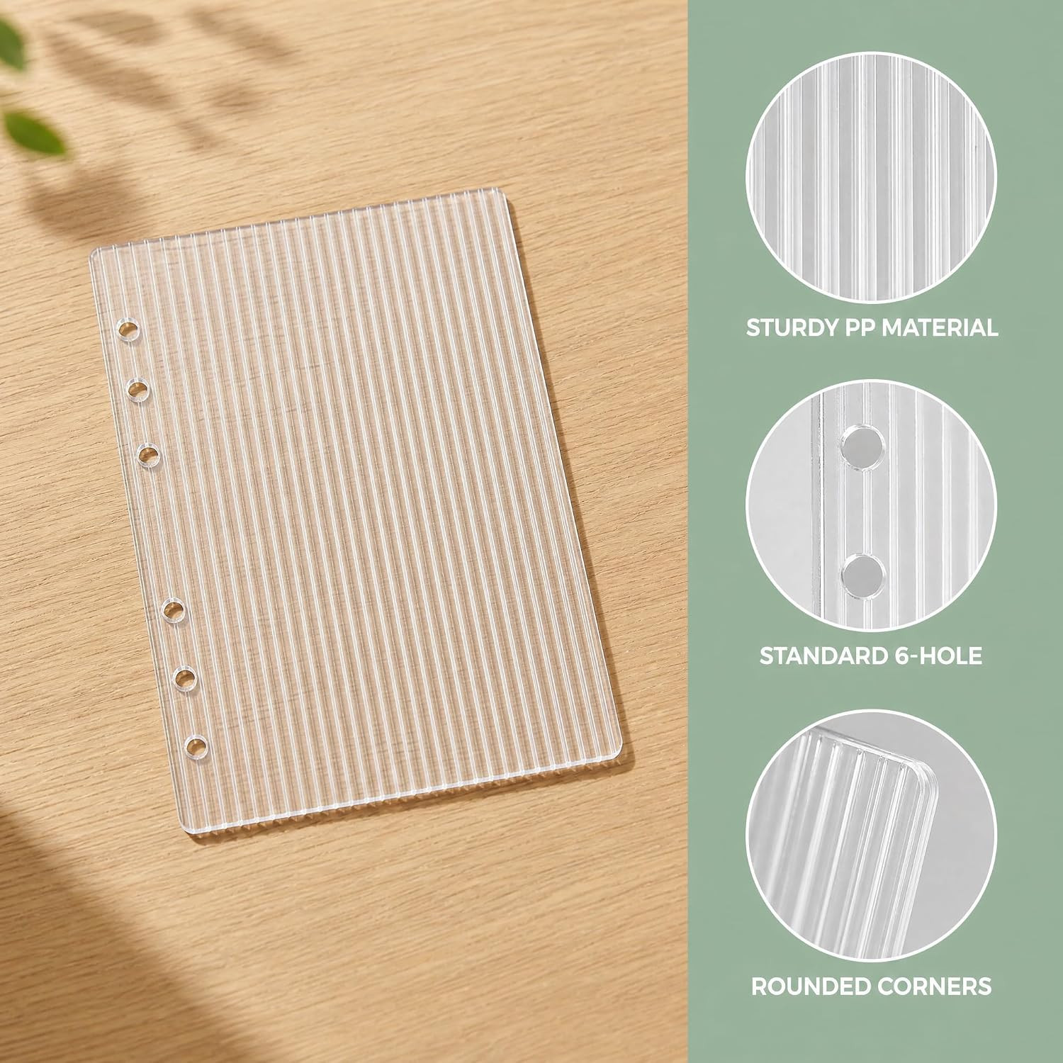 Clear A6 Binder Cover, 6 Ring Transparent Acrylic Planner Protector Shell, Minim