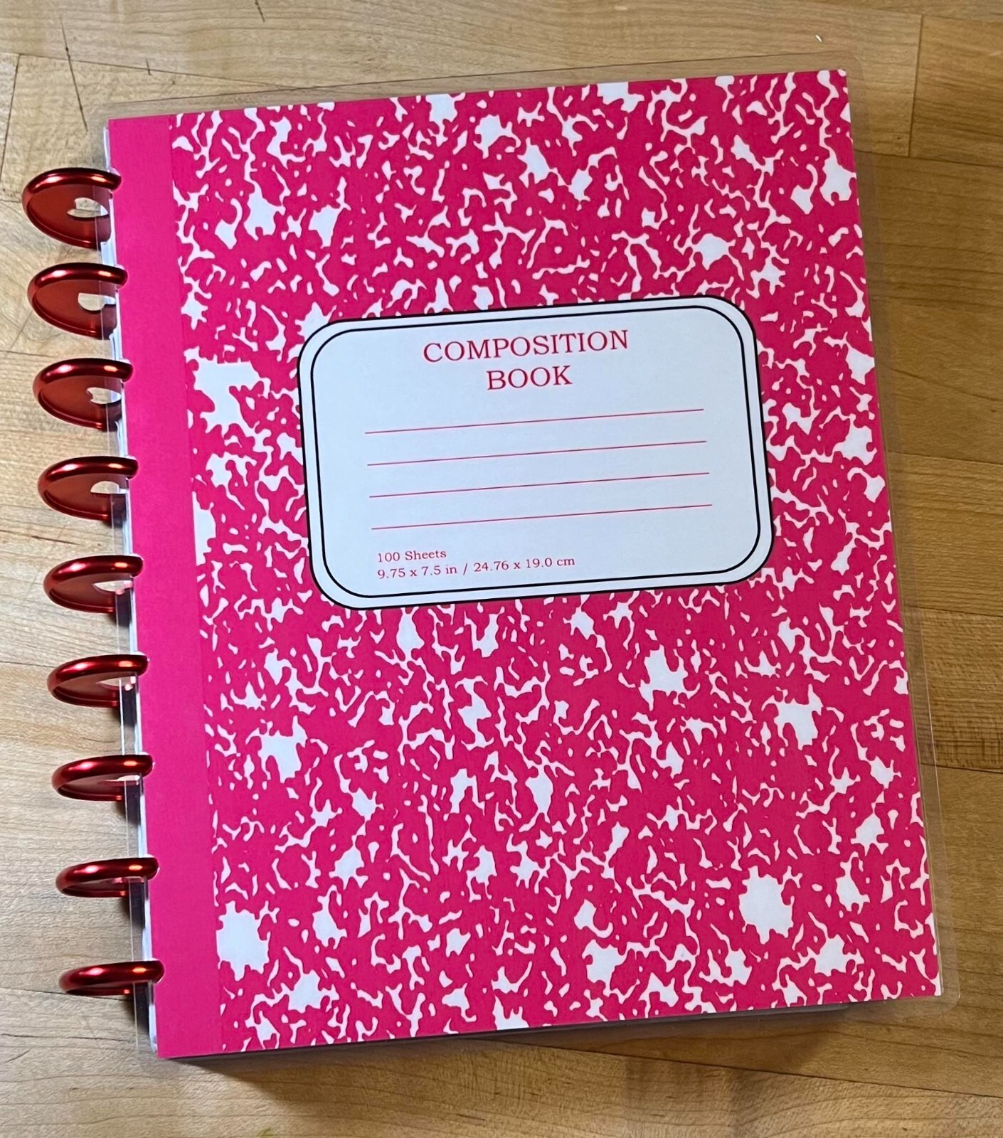 Pink Composition Book Front & Back Cover Set for use with Classic HAPPY Planner-