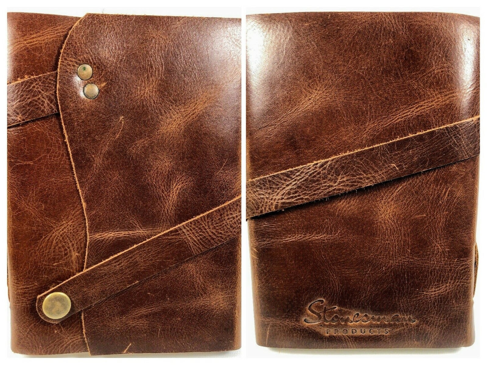 Handmade Leather Bound Journal Stonesman Travel Diary Notebook Recycled Paper