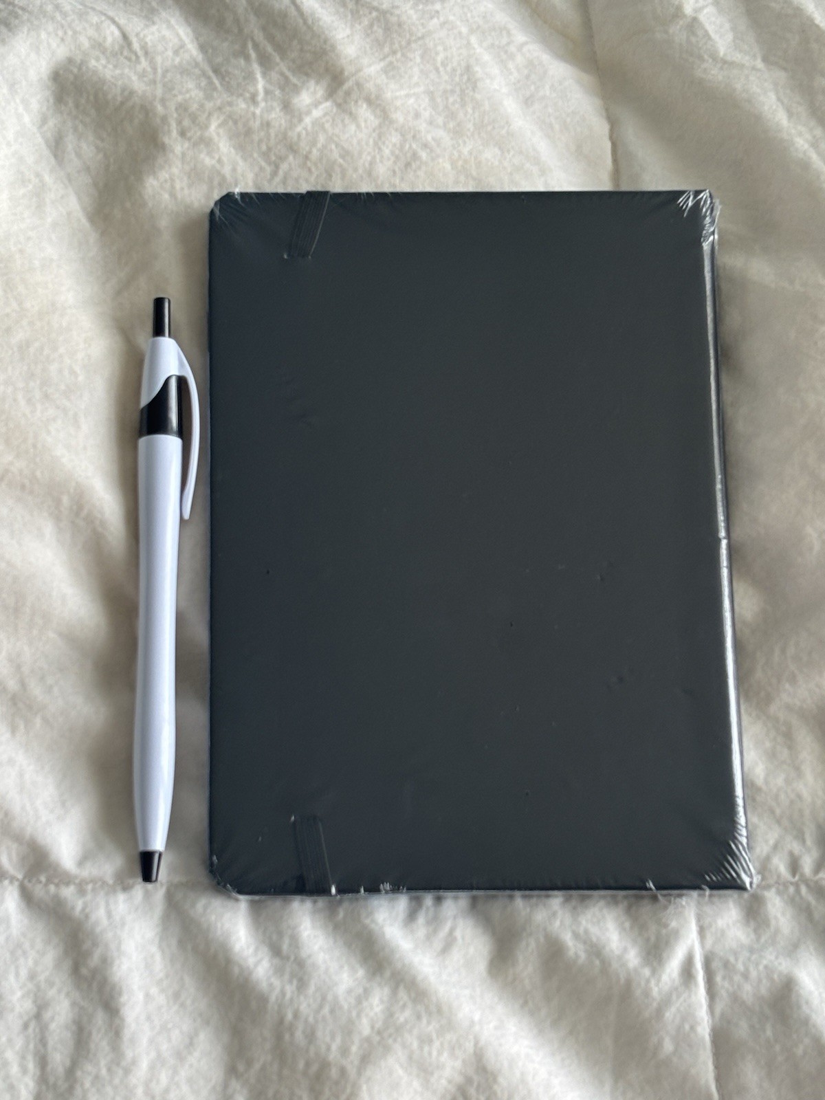 Behind The Smile Black Lined Journal Notebook Elastic Closure and Pen Set