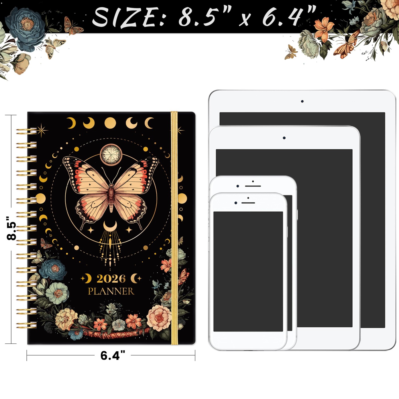 2026 Planner – Planner 2026, Jan 2026 – Dec 2026, 6.4″ x 8.5″, Weekly and Month