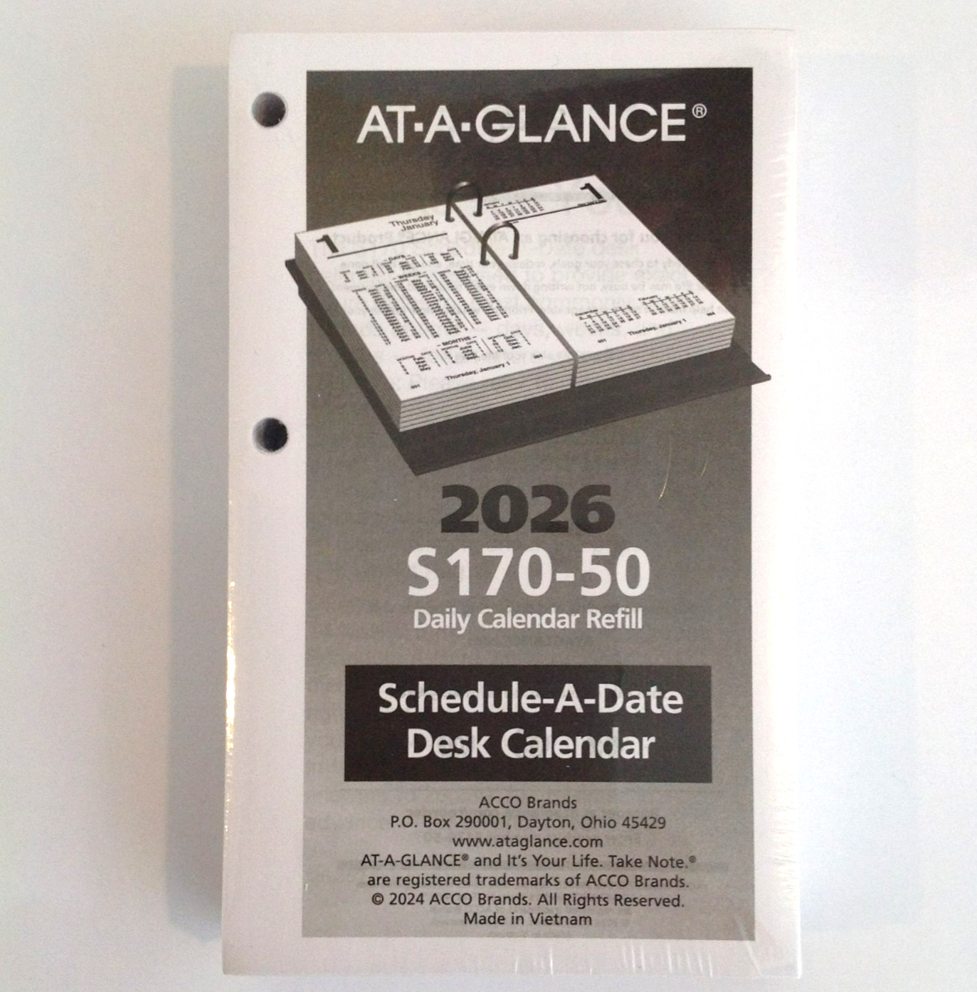 2026 AT-A-GLANCE S170-50 Financial Desk Calendar Refill Only Jan-Dec 3.5″ x 6″