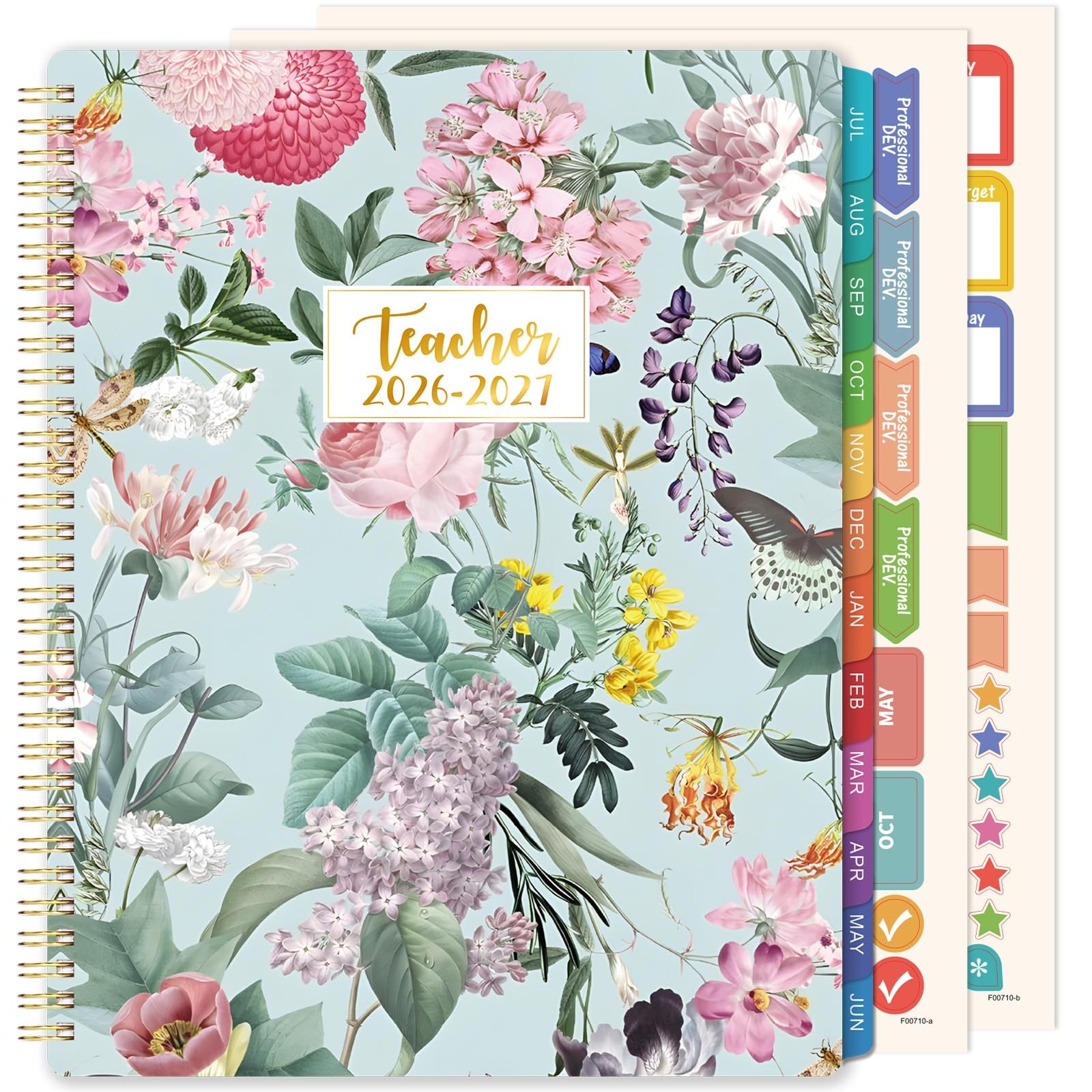 Teacher Planner 2026-2027 – Lesson 8.3″ X 11″, pink, purple, green
