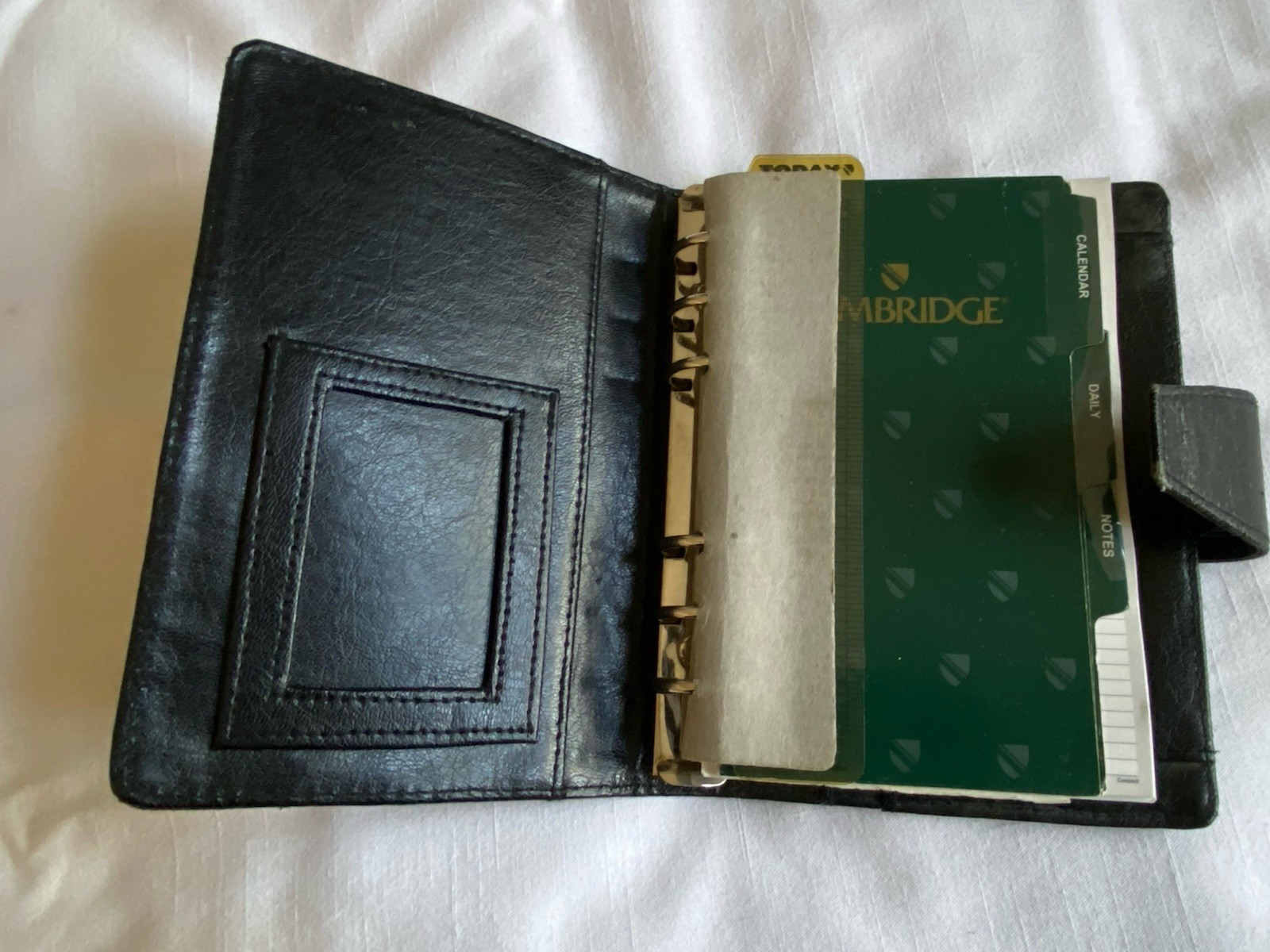 Vintage Cambridge 6 Ring Snap Compact Planner Binder Organizer – Green/Black