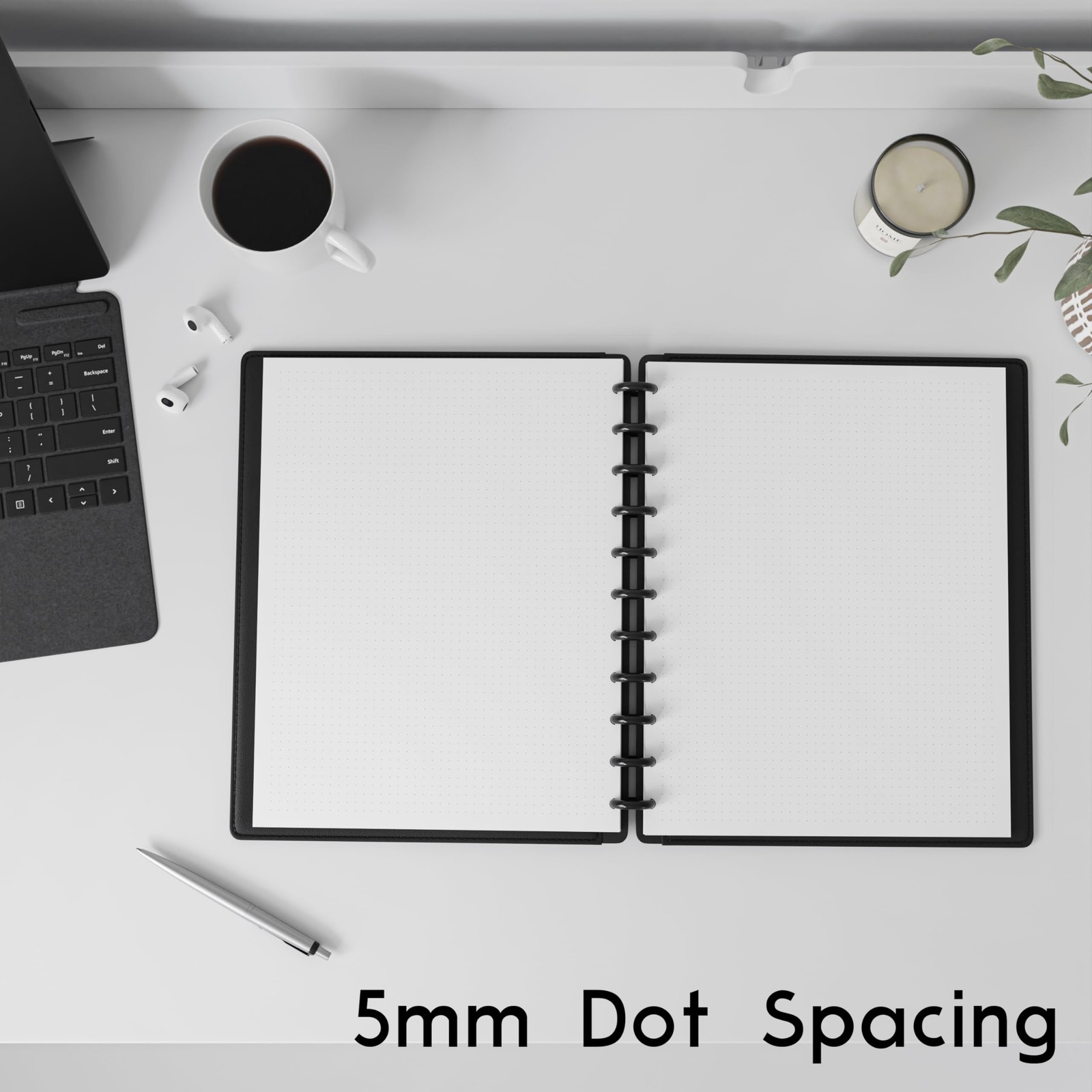 Discbound Letter Size Extra Thick Dot Grid Paper Refill, 200 Sheets, White