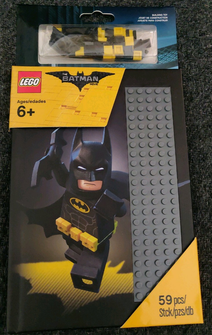 NEW LEGO Batman Movie Notebook Journal with building brick on the cover