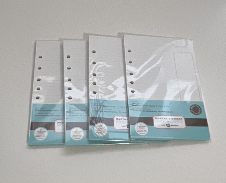 2 Martha Stewart Avery Filler Paper Project Planner Sheets 5.5 X 8.5 400 Sheets