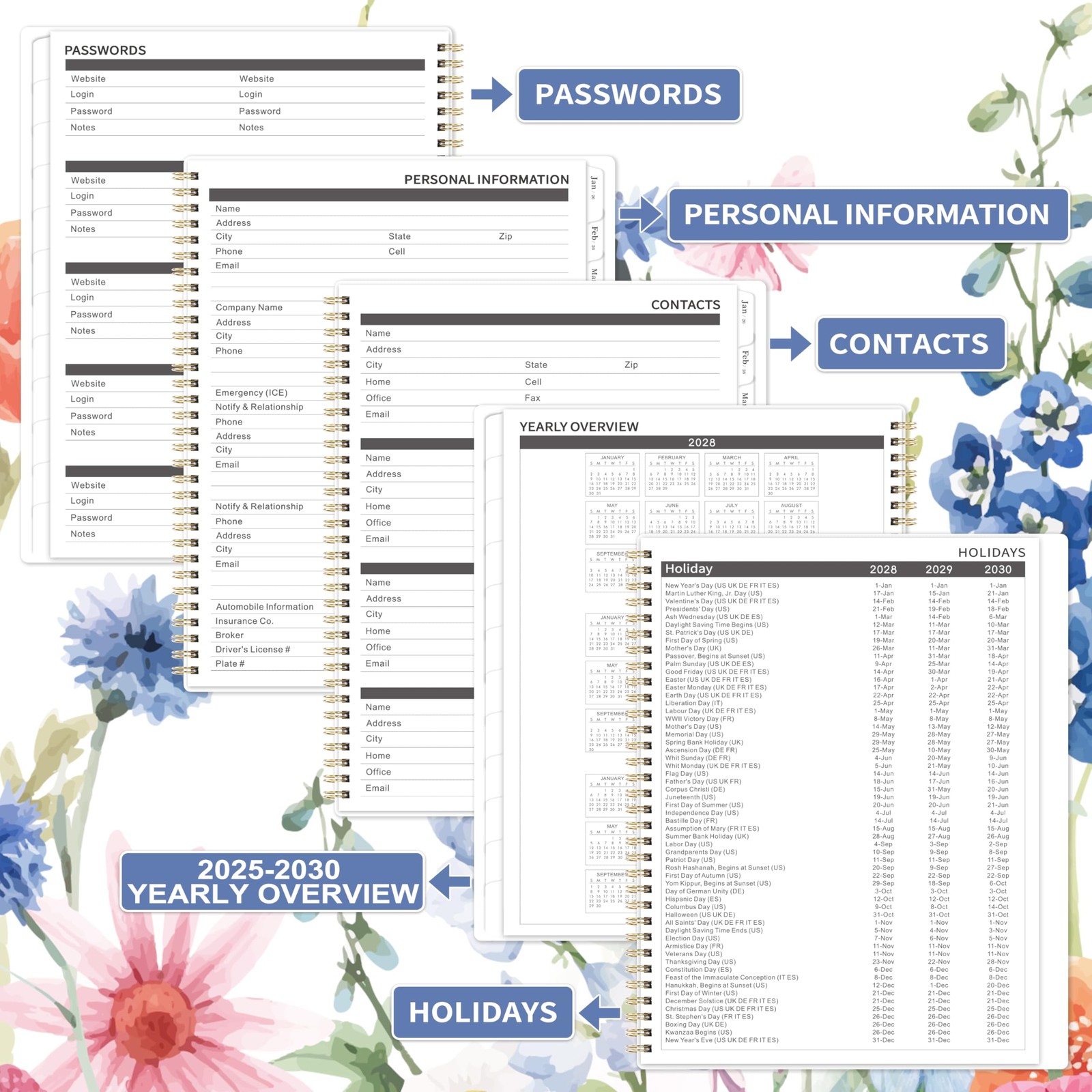 2025-2030 Monthly Planner – 5 Year Planner/Calendar, 2025-2030 Monthly Calend…