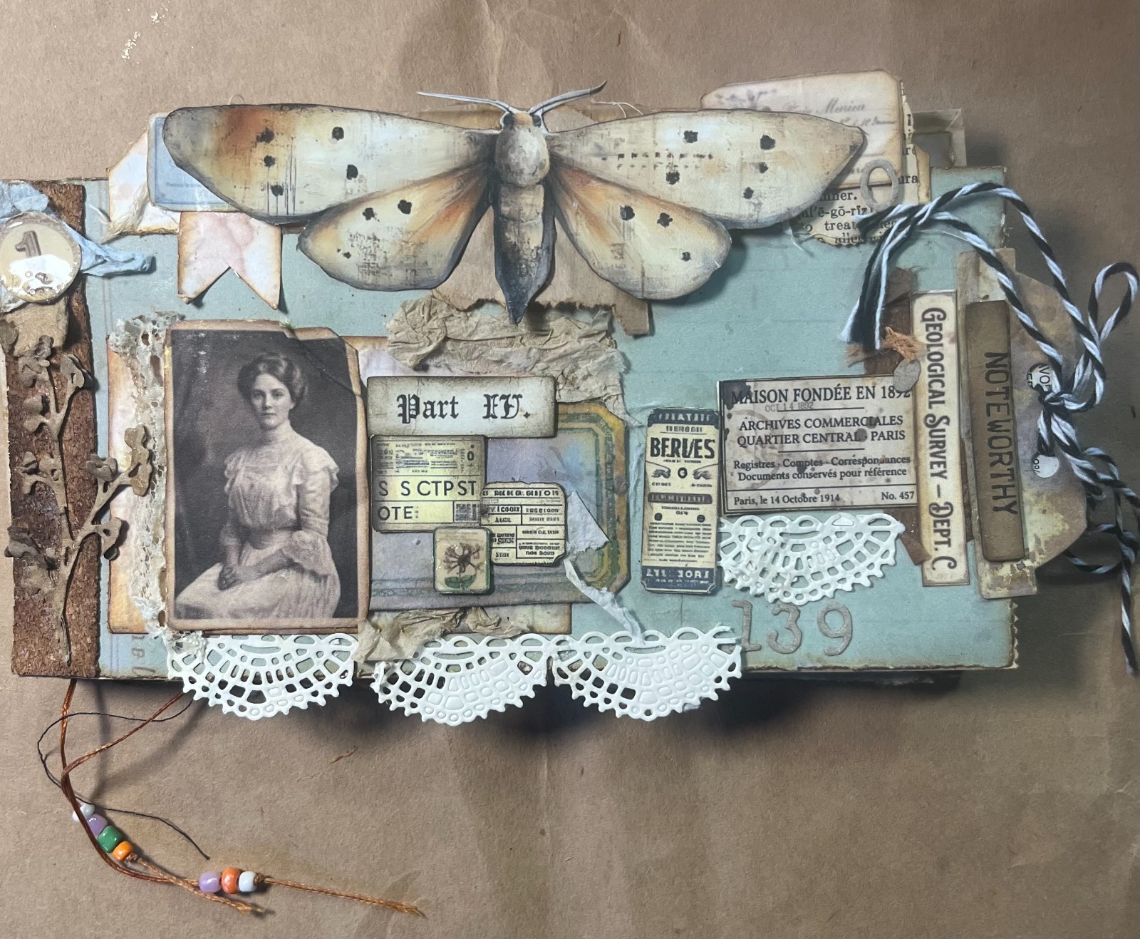 OAK Vintage Style Paper Bag Junk Journal Handmade