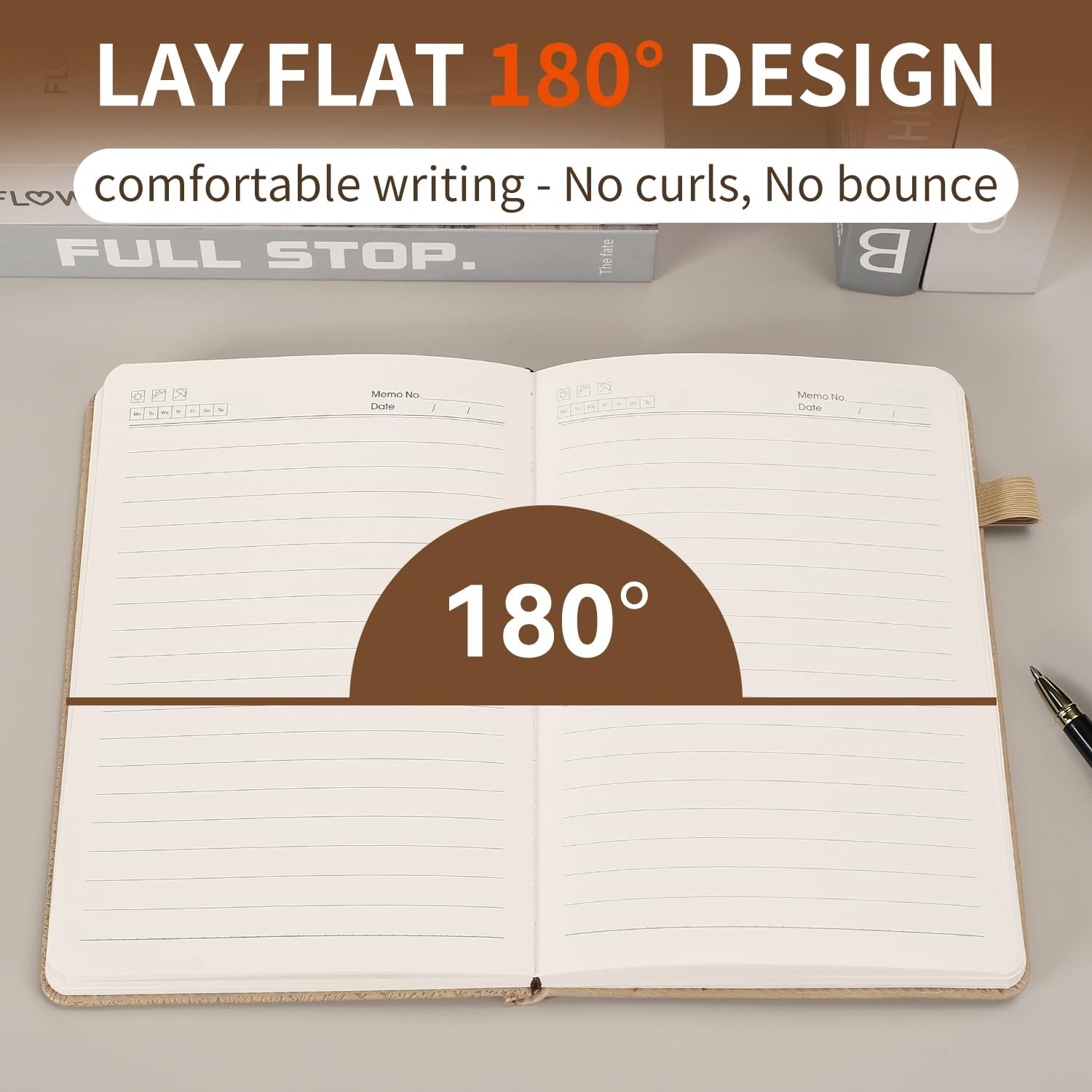 Lined Journal Notebook,256 Pages,A5 Size (5.7” x Lined-A5, Khaki