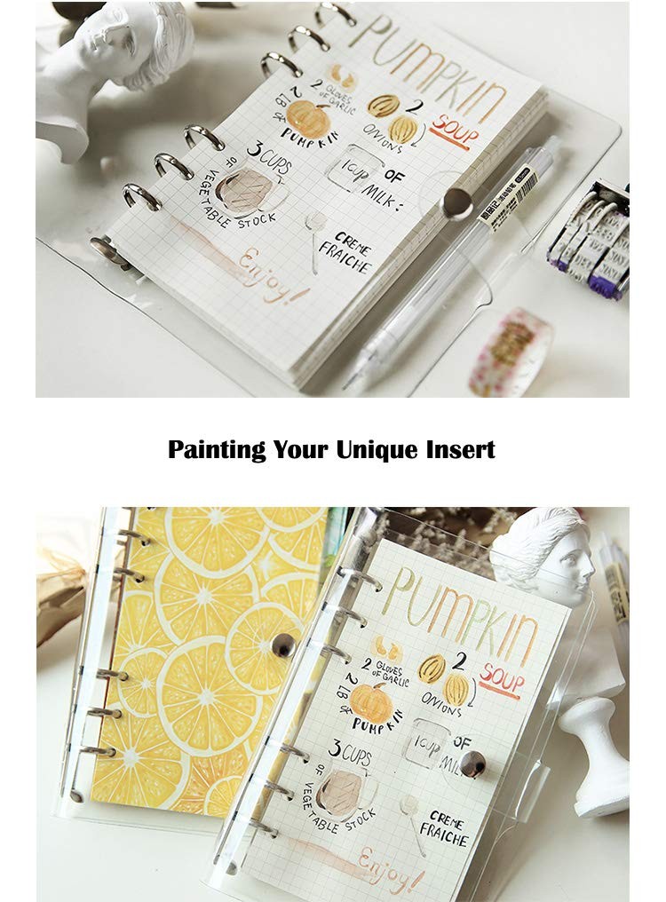 A6 A5 6-Holes Colorful PVC Cover Personal Organizer with Snap Button Closure …