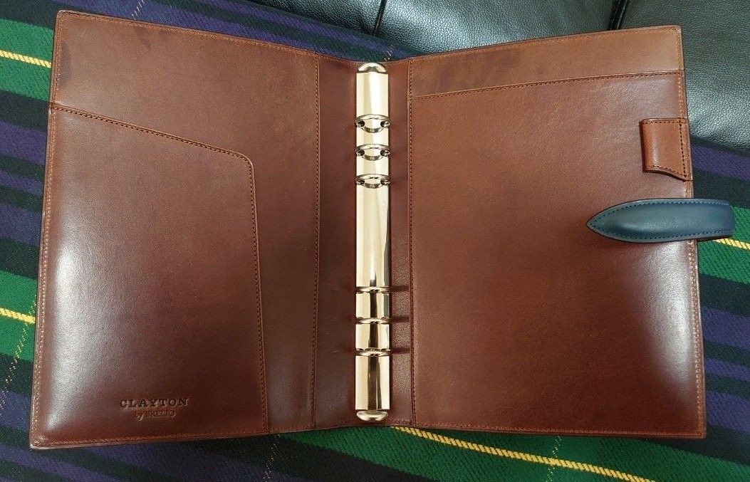 Brelio System Planner Binder A5 Bridle Leather Navy Brown CLAYTON UK Japan New