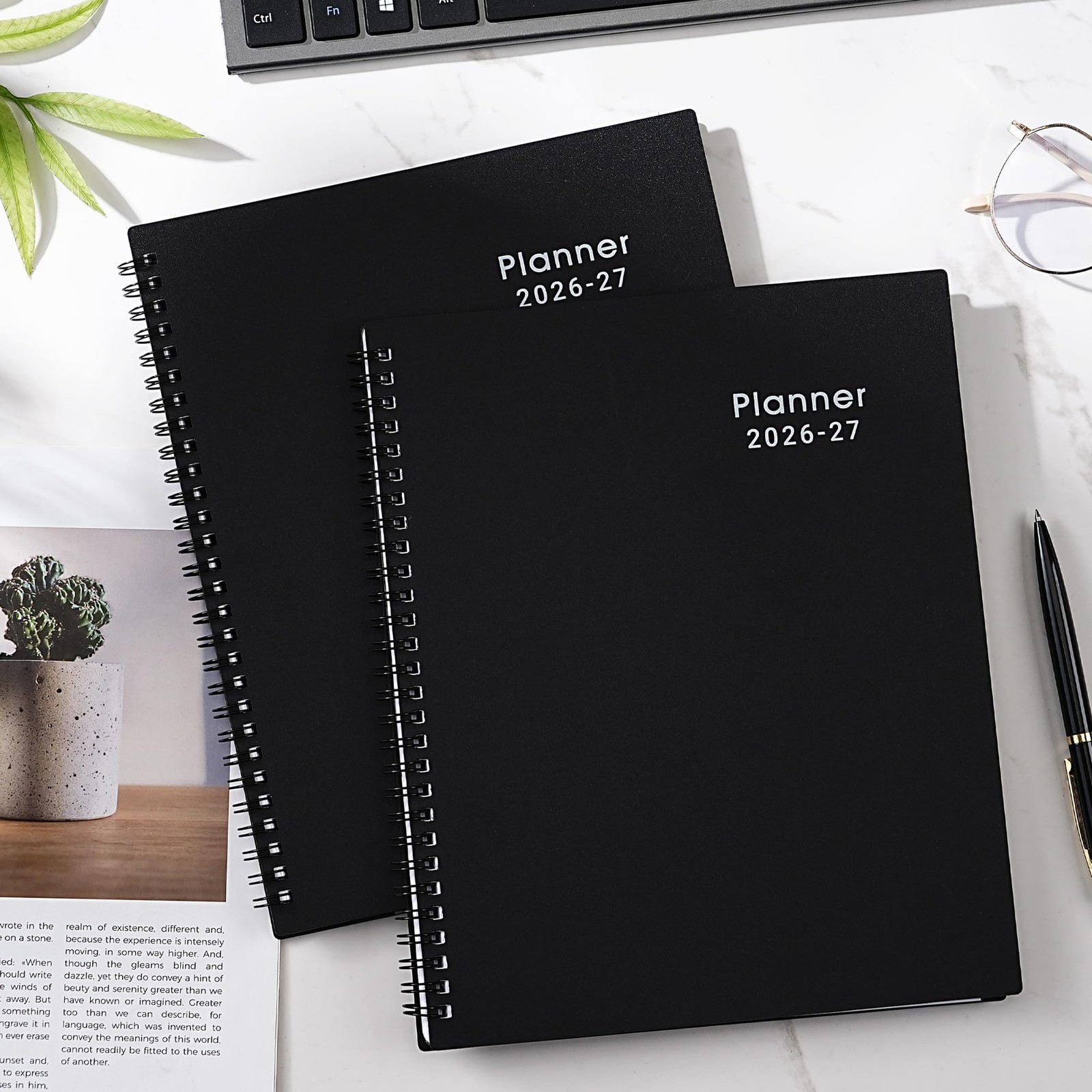 Planner 2026-2027 – 8” x 10”, JUL 2026 to JUN 2027, x black