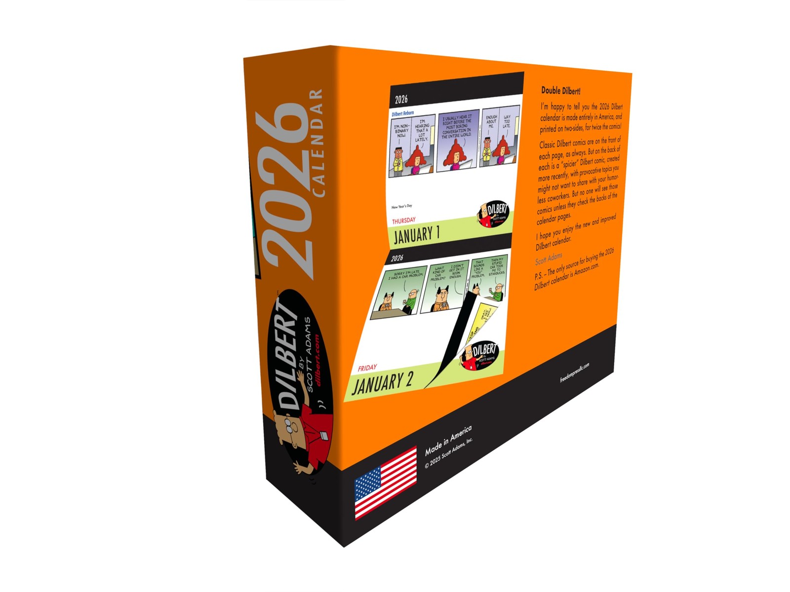 Dilbert Daily Desk Calendar 2026 Edition by Scott Adams Orange