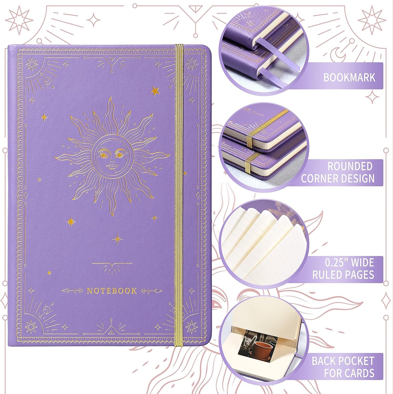 Classic Purple Faux Leather Journal – 144 Pages of Water-Resistant Writing Bliss