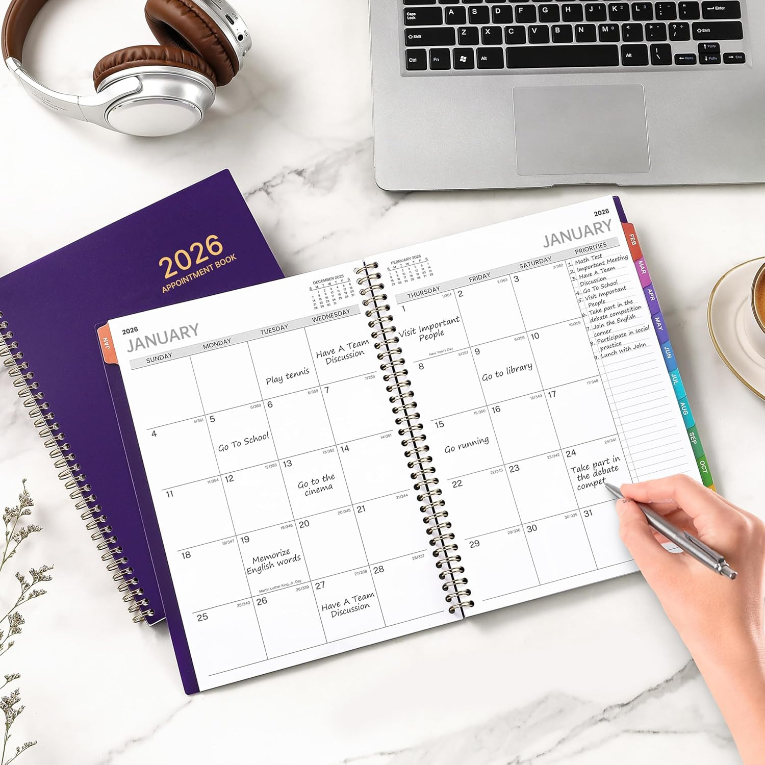 2026 Appointment Book/Planner – 8.2″ X 11″, Daily Planner 2026 from Jan. 2026 –