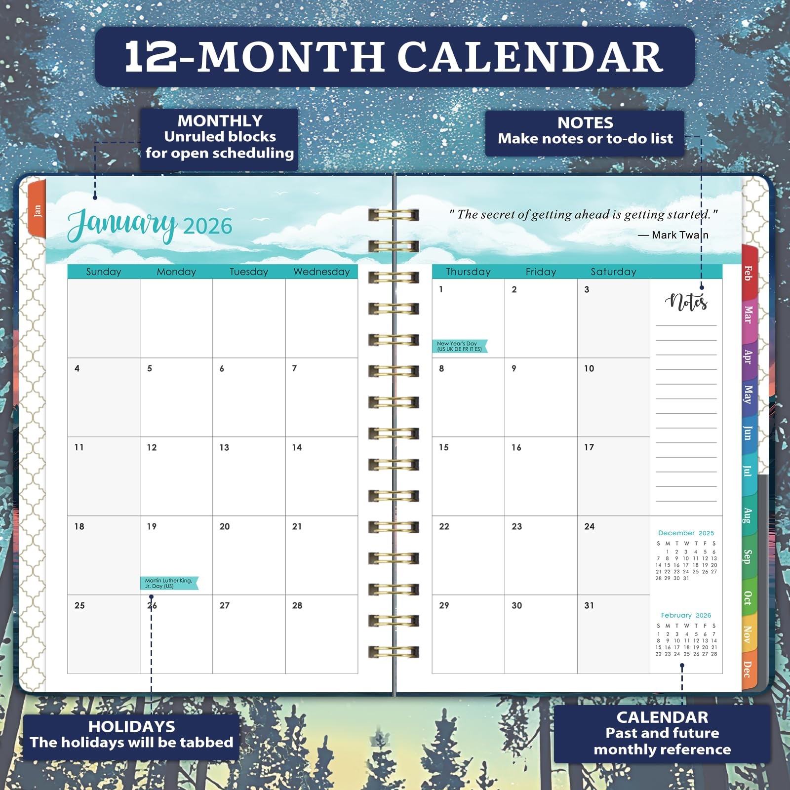 2026 Planner 2026 Weekly and Monthly from Jan 2026 Dec. 2026, 6.4″ x 8.5″