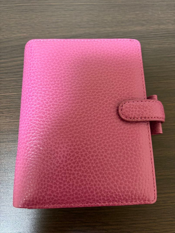 Filofax System Notebook Malden 6 holes Pink Used From Japan