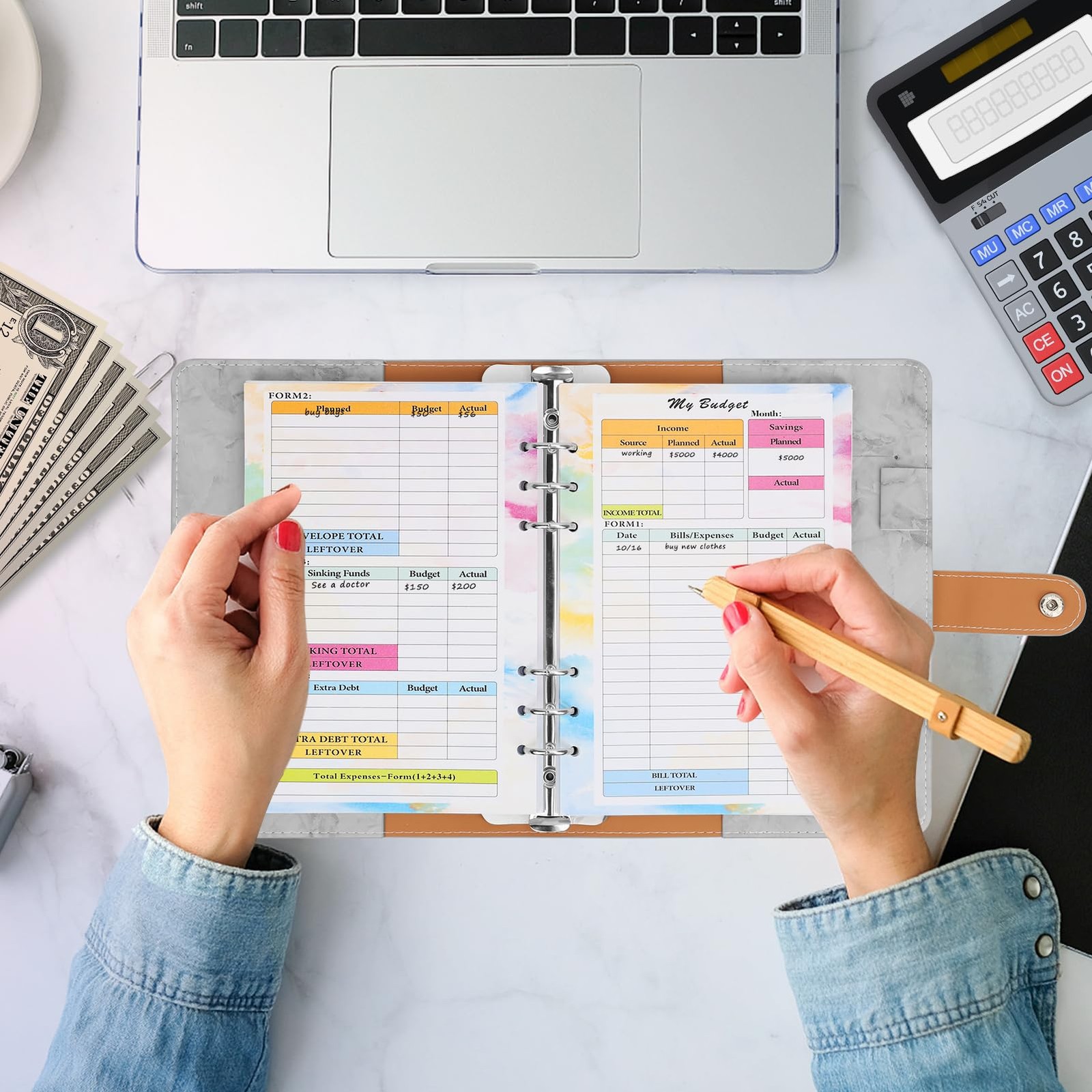 Toplive 7 Pack A5 Planner Inserts Monthly Weekly 7 Pack, Multicolor