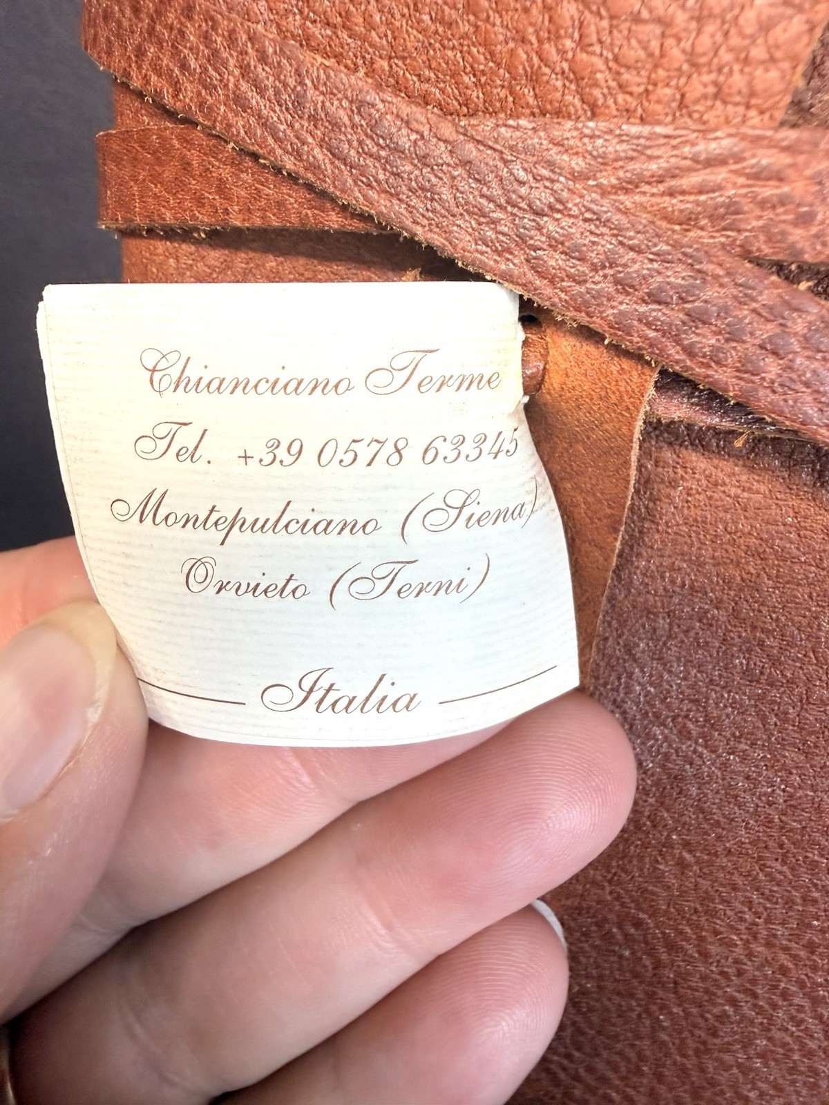 Legatoria Koiné Italy Genuine Leather Journal Wrap Tie Notebook Handmade Brown