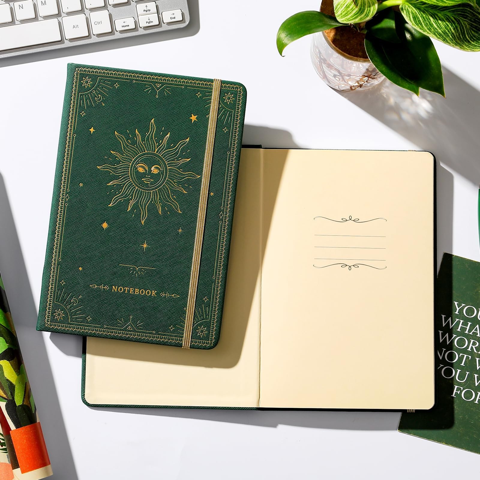 Artfan Ruled Notebook/Journal – Premium Thick Paper Faux Leather Dark Green